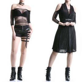 Stretch Gothic Fishnet Teddy Lingerie