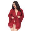 Plus Size See Through 3 Piece Robe & Lingerie Set