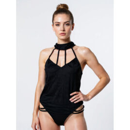 Tempt Me Choker and Straps Bodysuit